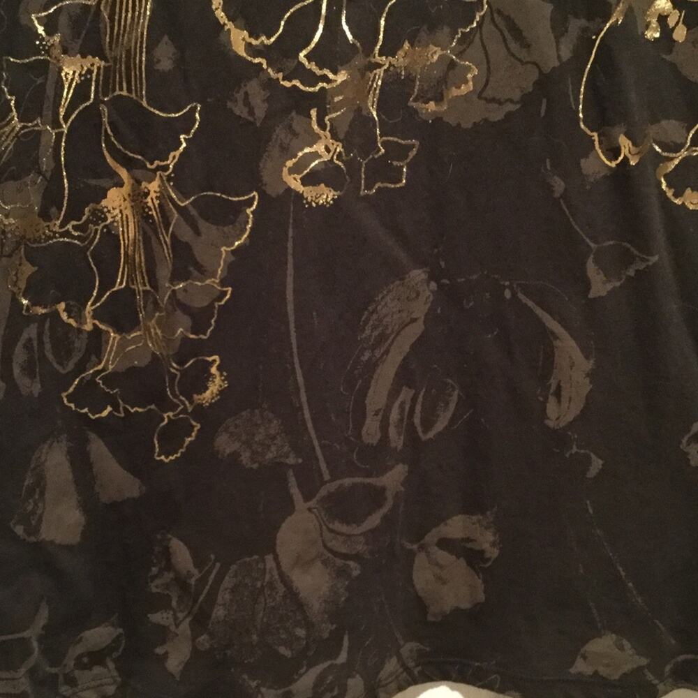 Tahari 2x brown with gold embellished cotton tee - Picture 2 of 7